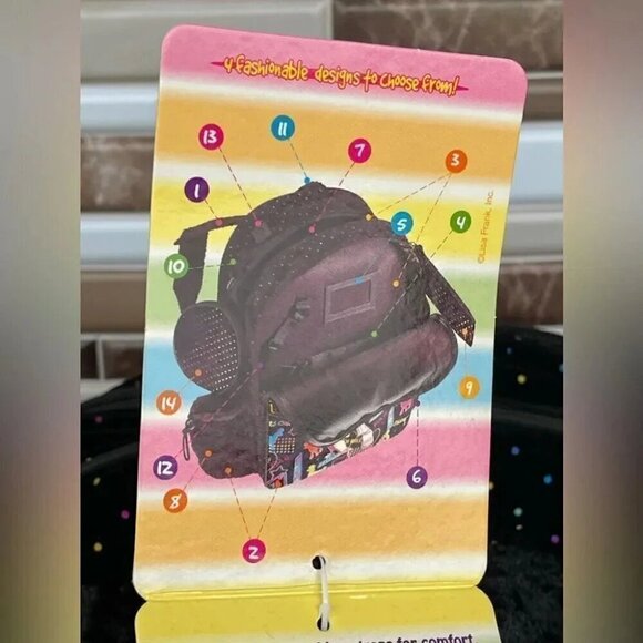 Lisa Frank Backpack - Rainbow Dot Design, Full Sized w/ Compartments kidcore